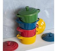 Set de 4 mini cocottes old 9 cm en grès - Table Passion