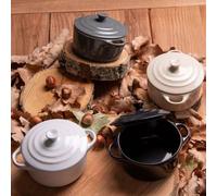 Set de 4 mini cocottes zen 9 cm en grès - Table Passion