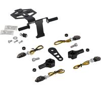 Set: 4 mini-indicateurs de clignotant 12V LED incl. Support de clignotant, support de plaque d'immatriculation, support de compteur de vitesse noir -
