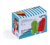 SET 4 MOULES ESQUIMAU EMPILABLES ET BATONNETS REUTILISABLES INCLUS + LIVRET DE RECETTES Multicolore G