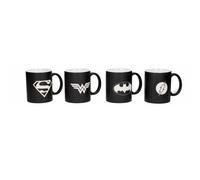 Set 4 Mugs Dc Universe Black & White Logo