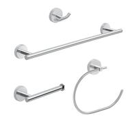 SET 4 PCS ACCESSOIRES MURAUX POUR SALLE DE BAIN ACIER INOXYDABLE CHROME VIOLETTA