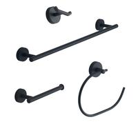 SET 4 PCS ACCESSOIRES MURAUX POUR SALLE DE BAIN NOIR MAT VIOLETTA