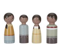 Set 4 poupées en bois Famille Evi pour maison de poupée