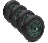 Set 4 roues complètes Brouette 3.50-8 Pneu Jante Gonflage Air Pneumatique
