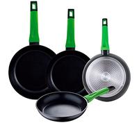 SET 4 SARTENES DE 20X4,5 ; 24X5 ; 26X4,5 ; 28 X 5,4, ANTIADHERENTES, SAN IGNACIO VITORIA, EN ALUMINIO FORJADO EN NEGRO, CON ASIDEROS EN SILICONA EN C