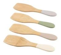 Spatules - POINT VIRGULE - Lot de 4 - Plancha et raclette, bambou, 13cm