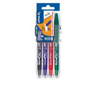 Pilot – Étui chevalet 4 rollers FriXion Ball 0,7 mm pointe moyenne – Assortis noir/bleu/rouge/vert