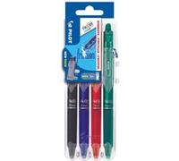 Set 4 stylos Pilot Pen Frixion Clicker 07 Noir Bleu Rouge et Vert Noir Bleu Rouge et Vert G