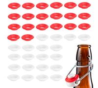 Set 40 pièces Joints en Silicone pour Bouteilles Joints d’Étanchéité pour Bouteille Swing Top Flip Top, Accessoires Bouteille Bière Maison Fermeture Hermétique
