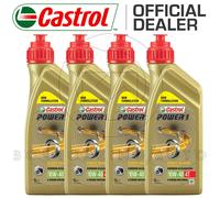 Set 4LT Huile de Moteur Castrol Power 1 4T 10W40 Moto Trizone Semi-Synthétiques