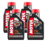 Set 4LT Huile Moteur Moto MOTUL 710 2T 100% Synthétique Jaso Fd Ester Road/Off