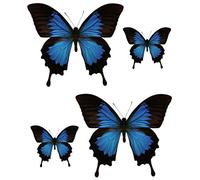 Set 4X Autocollant Sticker Papillon logo 28 déco Voiture Moto Deco Papillon Bleu Noir frigo