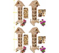 Set 4x hôtel pour insectes abeilles coccinelles papillons maison pour insectes hôtel pour abeilles