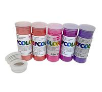 Set 5 Couleurs Poudre Efcolor 10 ML, Nuancier Rose, 2 Tamis, pour émaillage à Froid, Cuisson à 150°C