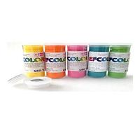 Set 5 Couleurs Poudre Efcolor Flacon 25 ML, Soit 125 ML, Nuancier Estival, 2 Tamis, pour émaillage à Froid, Cuisson à 150°C