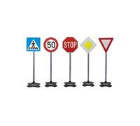 cavernedesjouets Set 5 Panneaux de signalisation 81 cm - securite routiere, Cycliste - Jouet Plein air, Jardin - Set Jeu educatif pedagogique + Carte