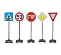 Set 5 panneaux de signalisation 81 cm - Securite Routiere, Cycliste - Jouet Plein Air, Jardin - Set Jeu educatif pedagogique + Carte