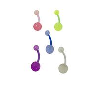 Set 5 pièces Piercing-Dreams Piercing nombril Piercing Glow in the Dark Flexi Acrylique 1,6 x 11 mm