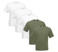 Set 5 Pièces T-Shirt Fruit of the Loom 100% Coton 165gr Fotl Paquet De
