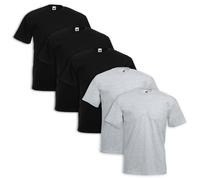 Set 5 Pièces T-Shirt Fruit of the Loom 100% Coton 165gr Fotl Paquet De