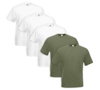 Set 5 Pièces T-Shirt Fruit of the Loom 100% Coton Taille - Couleurs Assorties