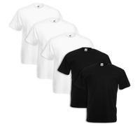 Set 5 Pièces T-Shirt Fruit of the Loom 100% Coton Taille - Couleurs Assorties
