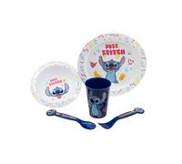 Stor Set 5 pièces vaisselle bébé Disney Stitch sans BPA, micro-ondable, lave-vaisselle, Blanc