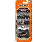 Set 5 Véhicules Matchbox : Collection Mbx Off Road - Coffret Voiture Camion Miniature Noir Blanc Vert + Carte Offerte - Enfant