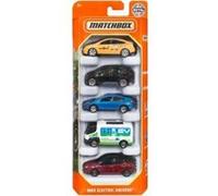 Set 5 véhicules matchbox : mbx electrics drivers - coffret voitures miniatures jaune noire rouge bleu - enfant