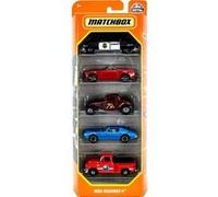 Set 5 Véhicules Matchbox : Mbx Highway Ii - Coffret Voitures Miniatures Et Pick Up Bleu Rouge Noir - Enfant