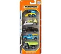 Set 5 véhicules matchbox : mbx road crew ii - coffret voitures miniatures camion bulldozer balayeuse + carte offerte - enfant