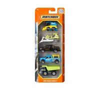 Set 5 véhicules pour Matchbox : mbx Road Crew II - Coffret Voitures Miniatures Camion Bulldozer balayeuse + 1 Carte Offerte - Enfant