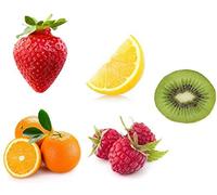 Set 5X Autocollant Sticker Fruit Cuisine frigo Fraise Citron Kiwi Framboise Orange