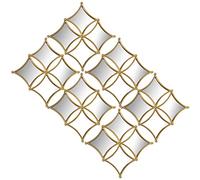 SET 6 ADORNOS PARED MELAMINA DORADA C/ESPEJOS_25X25CM