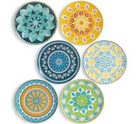 Set 6 Assiettes Plates Céramique Colorée 25 cm Vendos85