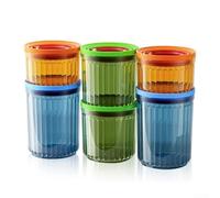 Set 6 Boîtes Cuisine Plastique BPA Empilables Set 6 Boîtes Cuisine | Ouverture one-handed, mécanisme unique, accès rapide snacks, pour idéal cuisine pressée, design ergonomique