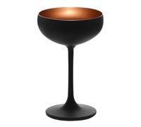 Set 6 Bonnets Champagne Olympic Noir Cuivre 23 CL Stolzle Calices Mousseux