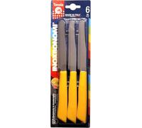 SET 6 COLTELLI DA TAVOLA BONOMI MADE IN ITALY COL. GIALLO LAMA INOX