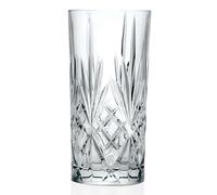Set 6 Lunettes Cocktail Long Boisson Melodia 36 CL Eco Cristal Sculpté Rcr