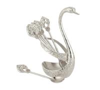 Set, 6 Pieces Zinc Alloy Stirring with Swan Holder for Elegant Service, Stylish Design, Bar for Home Kitchen Restaurant Apartment Office Party