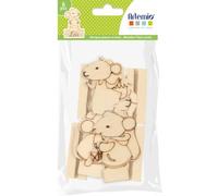 Set 6 Porte-Noms Souris - Bois