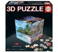 Educa Borrás Puzzle 3D Cube Voyage 216 pièces 6 puzzles de 36 pièces Défi ludique 8 ans+ (20124)