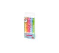 LEGAMI - Lot de 6 surligneurs effaçables, Magic Highlighters, double pointe pour surligner et effacer, pour traits fins et épais, jaune, orange, rouge, violet, bleu clair, vert