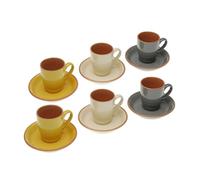 SET 6 TAZAS CAFÃ‰ C/PLATO CORIN