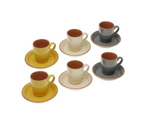 SET 6 TAZAS CAFÃ‰ C/PLATO CORIN