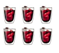 Set 6 Verres Thermo - Bodum - Pilatus - Double Paroi - 0.35 L - Transparent