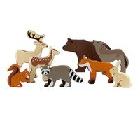 Set 8 animaux en bois forêt