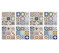 Set 8 sous-bocks Rétro, Motifs Carreaux de Ciment 4, H 11 cm