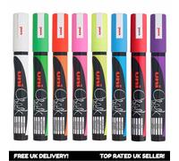 Set 8 Uni-Ball Chalk Marqueur - Noir Planche Verre Stylo PWE-5M - 1 X Tout